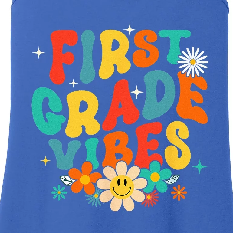 1st Grade Vibes Back To School Retro First Grade Teachers Ladies Essential Tank