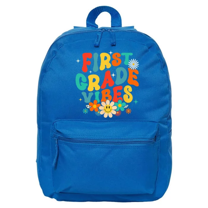 1st Grade Vibes Back To School Retro First Grade Teachers 16 in Basic Backpack