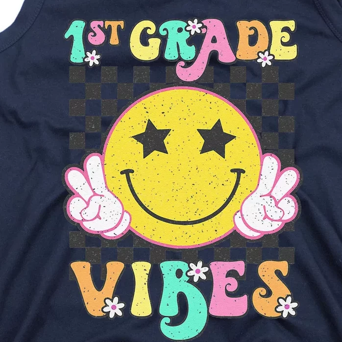 1st Grade Vibes Smile Face Back To School First Grade Tank Top