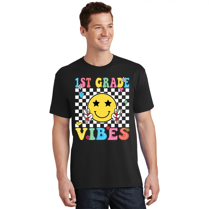 1st Grade Vibes Smile Face Back To School First Grade T-Shirt