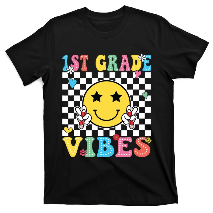 1st Grade Vibes Smile Face Back To School First Grade T-Shirt