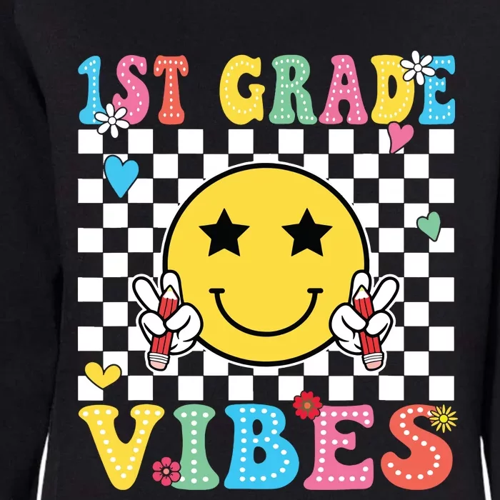 1st Grade Vibes Smile Face Back To School First Grade Womens California Wash Sweatshirt