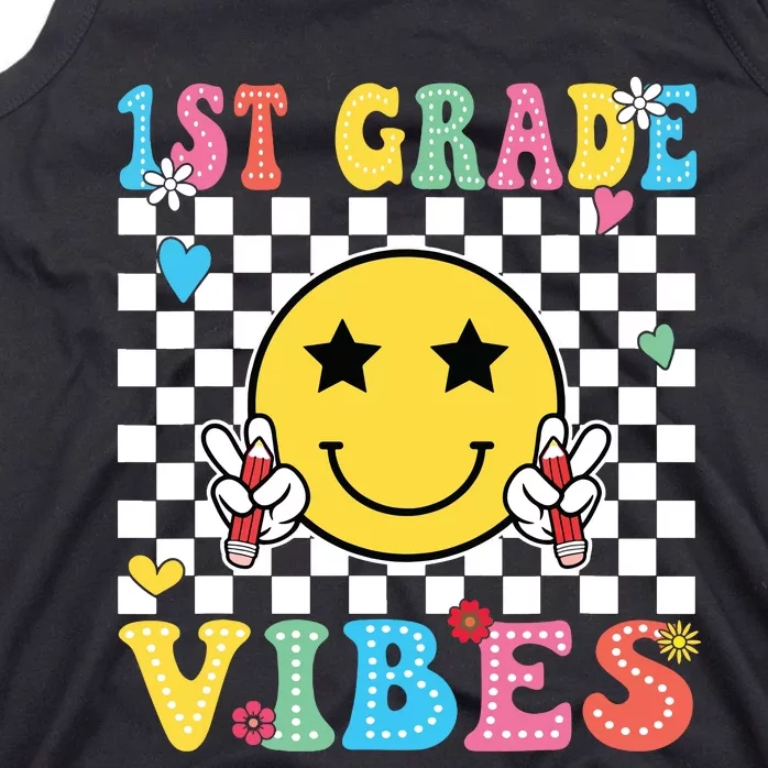 1st Grade Vibes Smile Face Back To School First Grade Tank Top