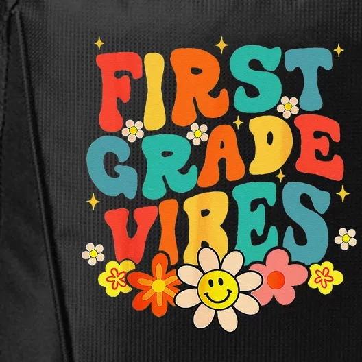 1st Grade Vibes Back To School Retro First Grade Teachers City Backpack