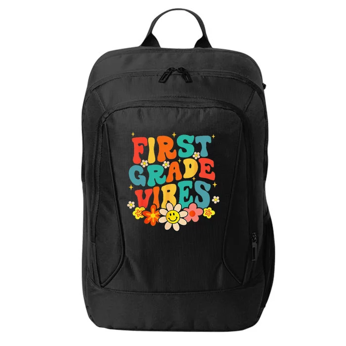 1st Grade Vibes Back To School Retro First Grade Teachers City Backpack