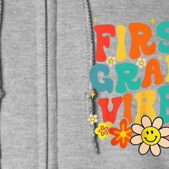 1st Grade Vibes Back To School Retro First Grade Teachers Full Zip Hoodie