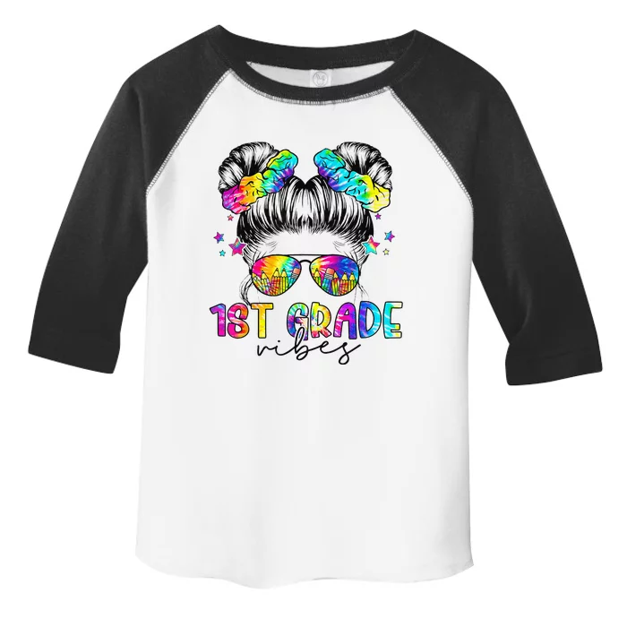 1st Grade Vibes Messy Bun First Grade Back To School Toddler Fine Jersey T-Shirt