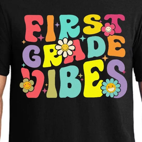 1st Grade Vibes Smile Face Back To School First Grade Pajama Set