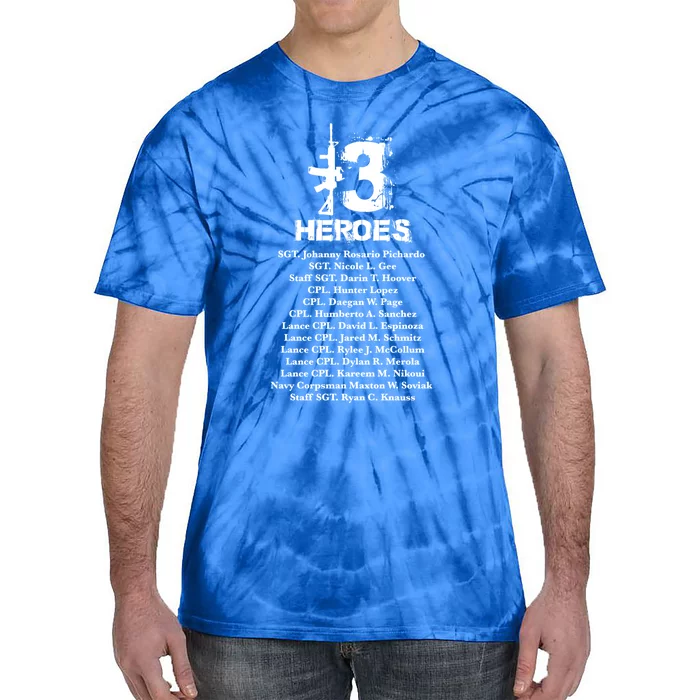 13 Heroes 08cool Gift26cool Gift2021 Never Forget Honor Fallen Soldiers Gift Tie-Dye T-Shirt