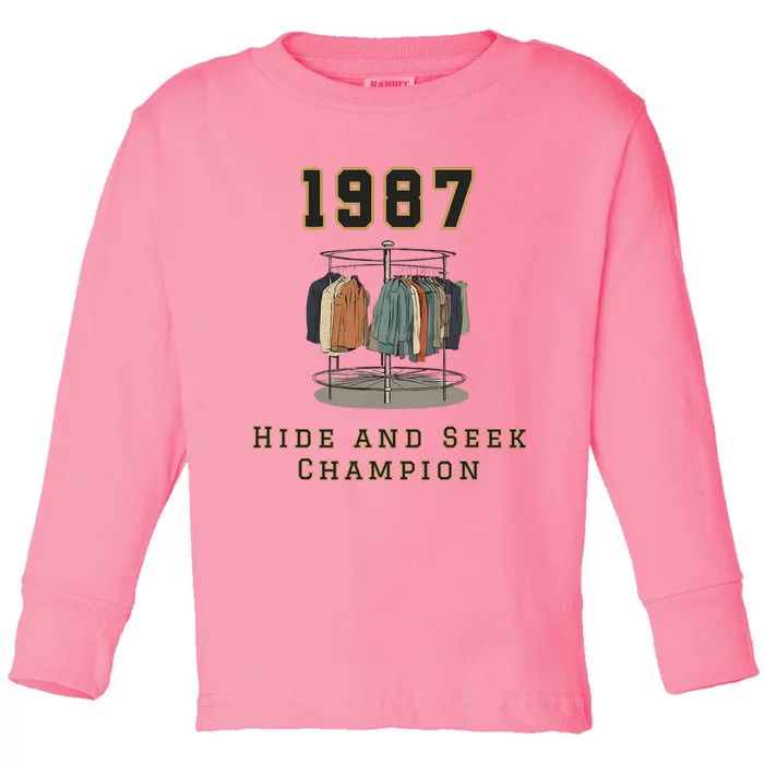 1987 Hide And Seek Champion Bigfoot Toddler Long Sleeve Shirt