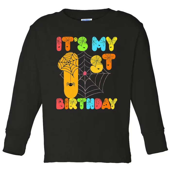 1st Halloween Birthday Party Decorations Toddler Long Sleeve Shirt