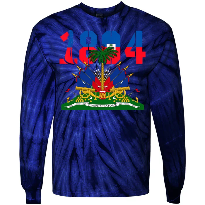 1804 Haiti Haitian Flag Day Independence Tie-Dye Long Sleeve Shirt