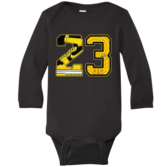 1 high og pollen sneaker match s number 23 halloween Baby Long Sleeve Bodysuit