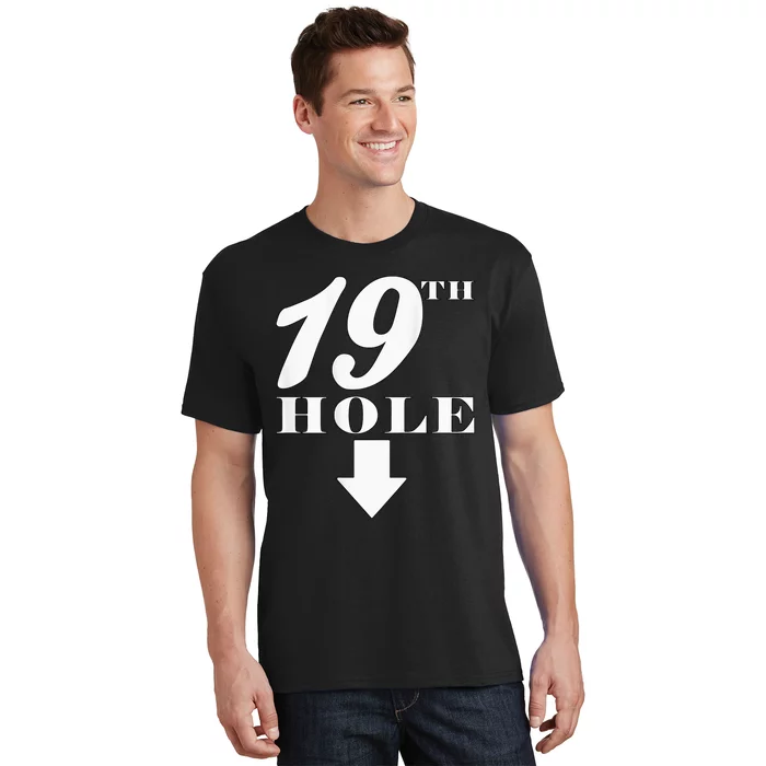 19th Hole With Arrow Funny Golfer Joke T-Shirt