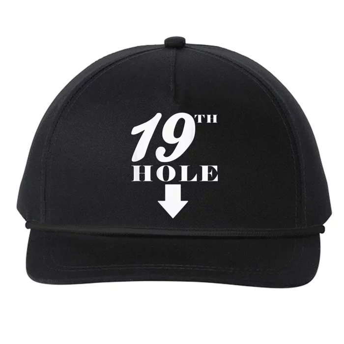 19th Hole With Arrow Funny Golfer Joke Snapback Five-Panel Rope Hat