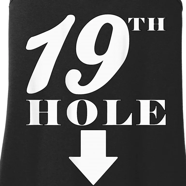 19th Hole With Arrow Funny Golfer Joke Ladies Essential Tank