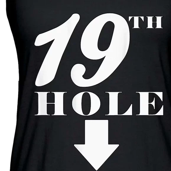 19th Hole With Arrow Funny Golfer Joke Ladies Essential Flowy Tank