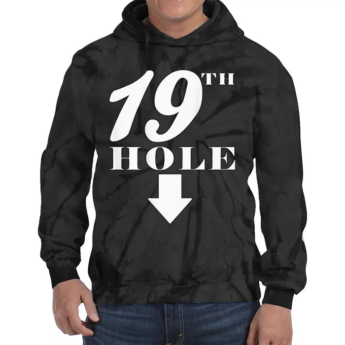 19th Hole With Arrow Funny Golfer Joke Tie Dye Hoodie