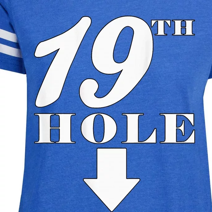 19th Hole With Arrow Funny Golfer Joke Enza Ladies Jersey Football T-Shirt