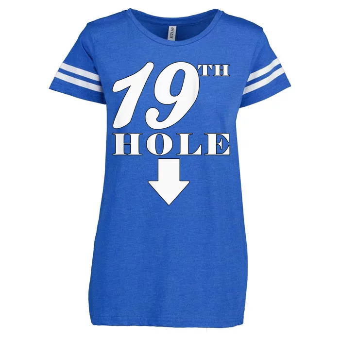 19th Hole With Arrow Funny Golfer Joke Enza Ladies Jersey Football T-Shirt