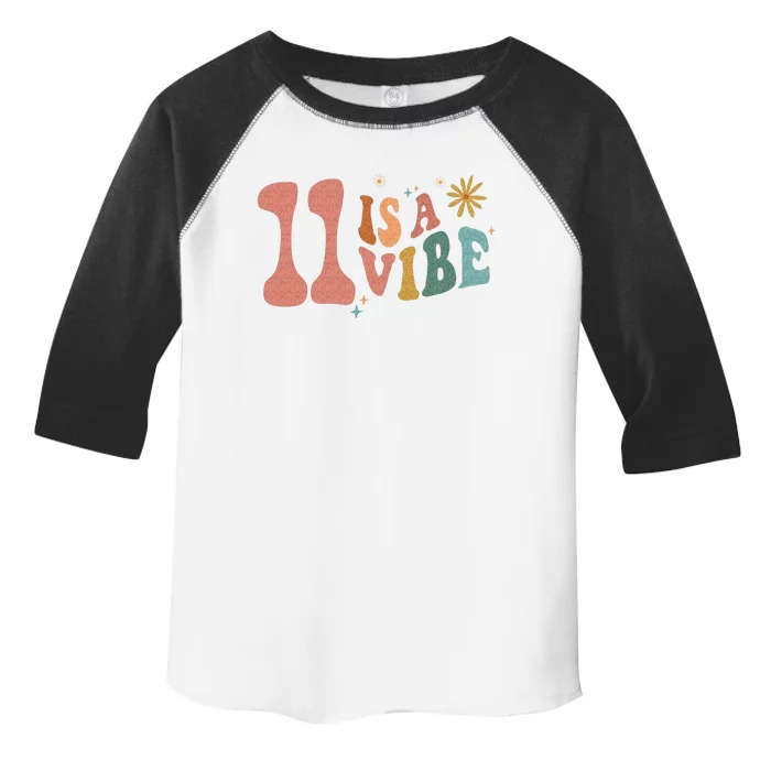 11 Is A Vibe Girls 11th Birthday Eleven Pink Boho Hippie Toddler Fine Jersey T-Shirt