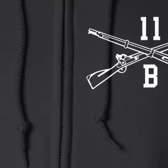 11b Infantryman Crossed Rifles Full Zip Hoodie