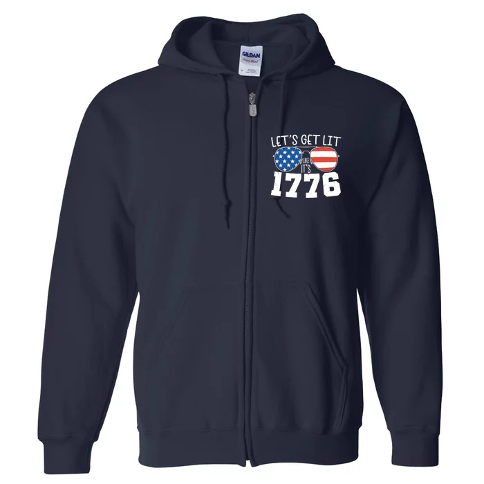 1776 Independence Day 4th Of July Full Zip Hoodie