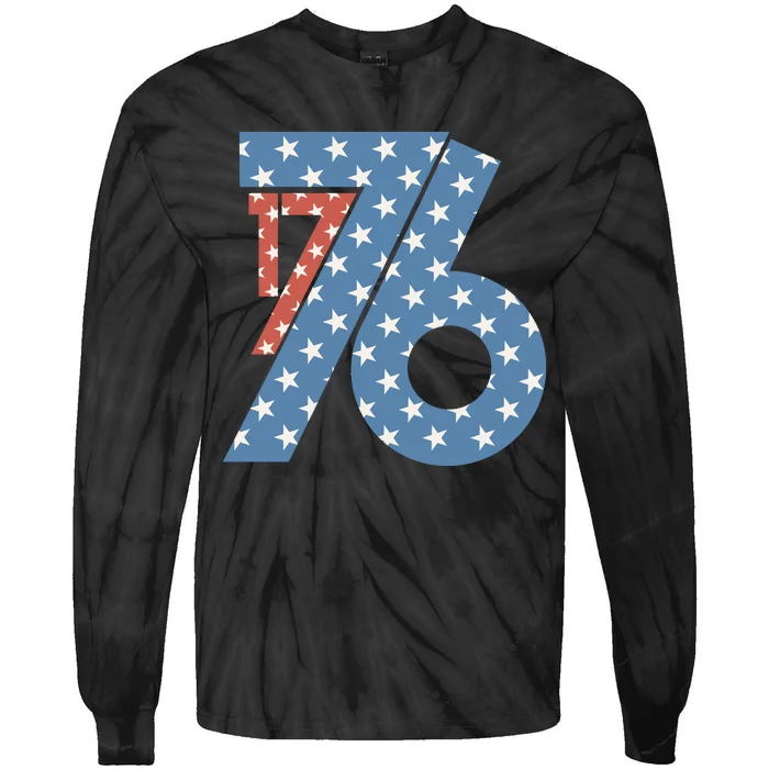 1776 Independence Day Celebration Graphic Tie-Dye Long Sleeve Shirt