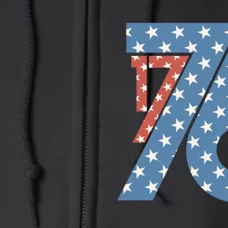 1776 Independence Day Celebration Graphic Full Zip Hoodie