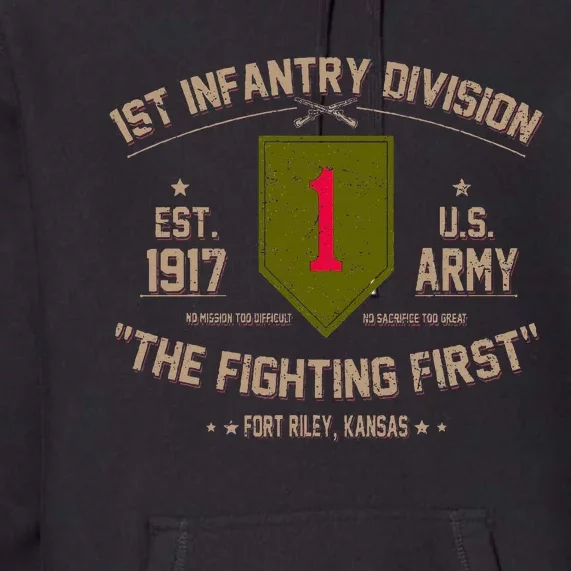 1st Infantry Division Veteran The Fighting First Premium Hoodie