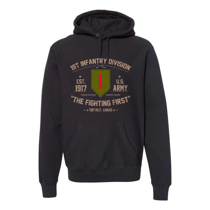 1st Infantry Division Veteran The Fighting First Premium Hoodie