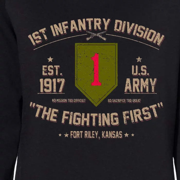 1st Infantry Division Veteran The Fighting First Womens California Wash Sweatshirt