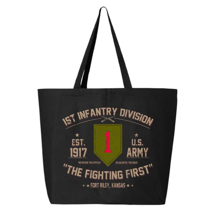 1st Infantry Division Veteran The Fighting First 25L Jumbo Tote