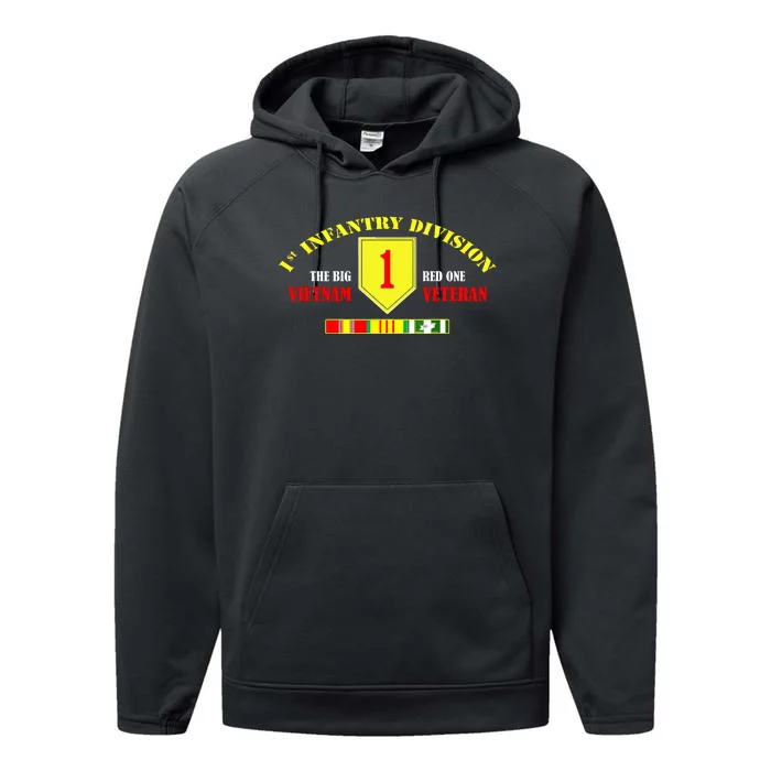 1st Infantry Division Vietnam Veteran, The Big Red One Performance Fleece Hoodie