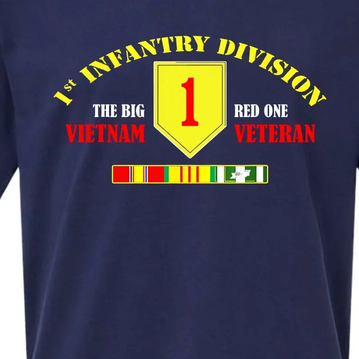 1st Infantry Division Vietnam Veteran, The Big Red One Sueded Cloud Jersey T-Shirt