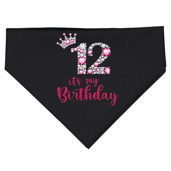 12 Its My Birthday 12th Birthday 12 Years Old Bday USA-Made Doggie Bandana