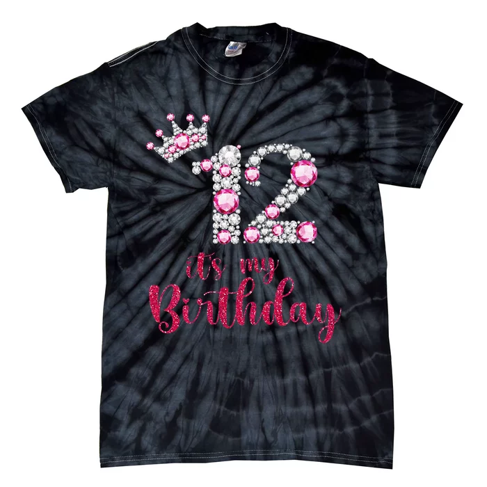 12 Its My Birthday 12th Birthday 12 Years Old Bday Tie-Dye T-Shirt