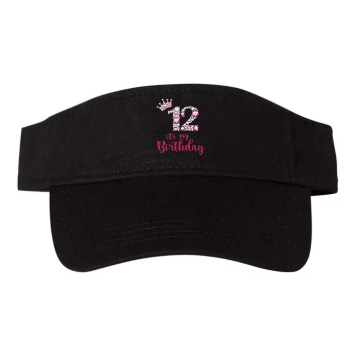 12 Its My Birthday 12th Birthday 12 Years Old Bday Valucap Bio-Washed Visor