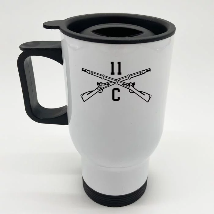 11c Infantry Mortar Crossed Rifles Gift Front & Back Stainless Steel Travel Mug