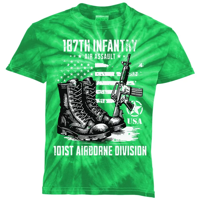 187th Infantry Regiment 101st Airborne Division Veteran Kids Tie-Dye T-Shirt