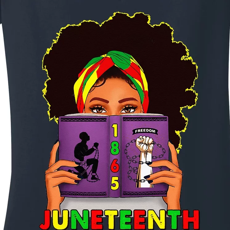 1865 Juneteenth African American Freedom Day Women Women's V-Neck T-Shirt