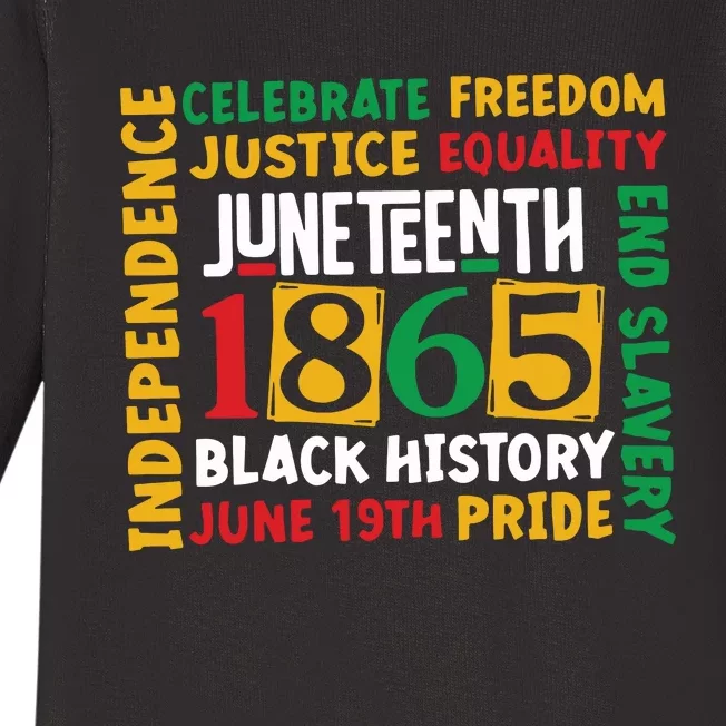 1865 Juneteenth Black History Juneteenth 1865 Baby Long Sleeve Bodysuit