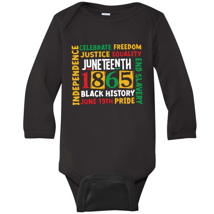 1865 Juneteenth Black History Juneteenth 1865 Baby Long Sleeve Bodysuit