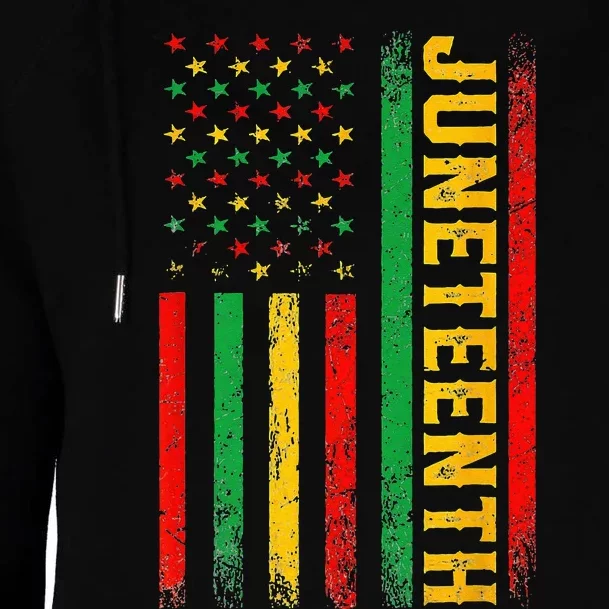 1865 Juneteenth Black History American Flag African Womens Funnel Neck Pullover Hood