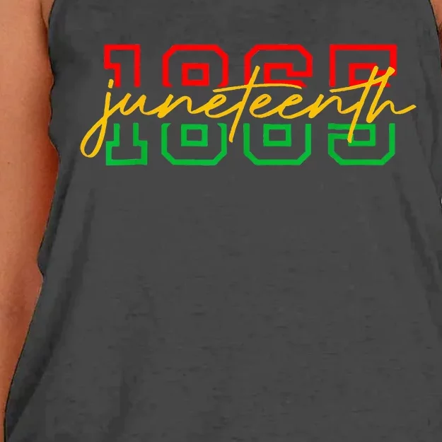 1865 Juneteenth Celebrate African American Freedom Day Women's Knotted Racerback Tank