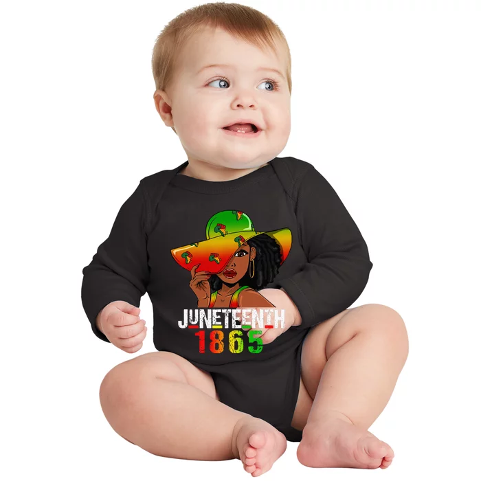 1865 Juneteenth Celebrate African American Freedom Day Women Baby Long Sleeve Bodysuit