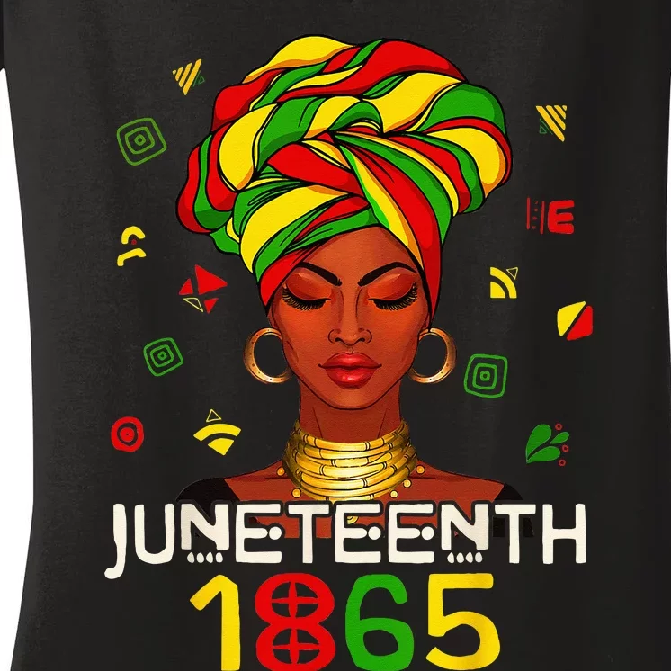 1865 Juneteenth Celebrate African American Freedom Day Women's V-Neck T-Shirt