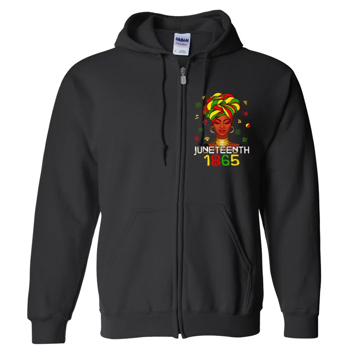 1865 Juneteenth Celebrate African American Freedom Day Full Zip Hoodie