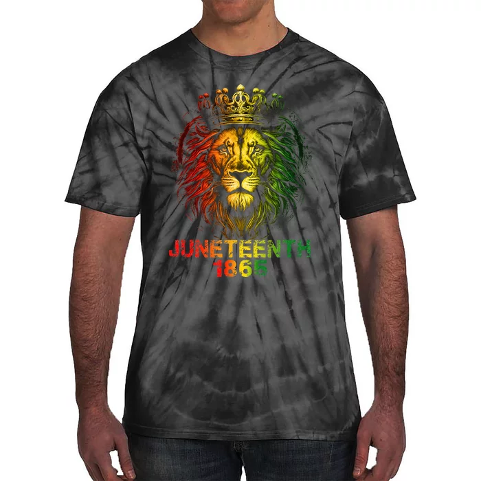 1865 Juneteenth Celebrate Lion African American Freedom Day Tie-Dye T-Shirt