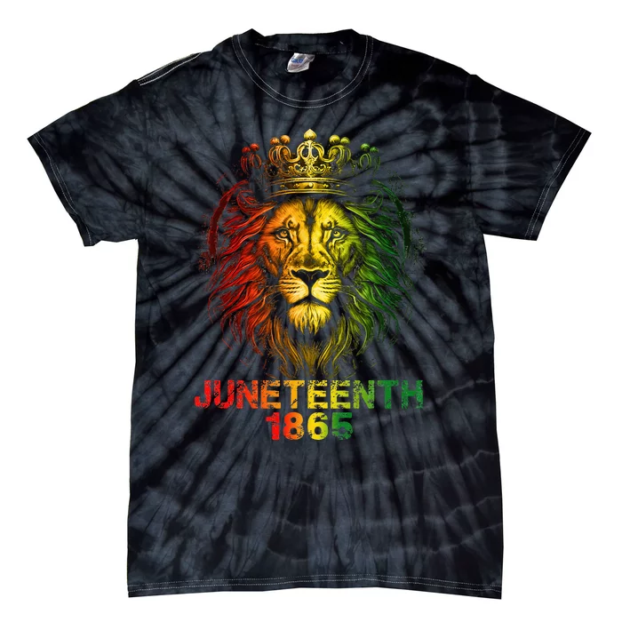 1865 Juneteenth Celebrate Lion African American Freedom Day Tie-Dye T-Shirt